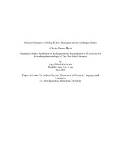 Ordinary Germans or Willing Killers: Klemperer and the Goldhagen