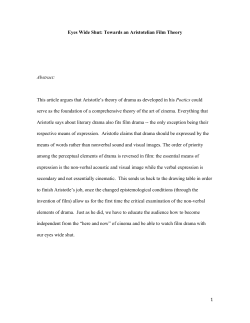 Eyes Wide Shut: Towards an Aristotelian Film Theory