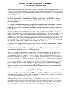 Country Ranking: Social Capital Achievement