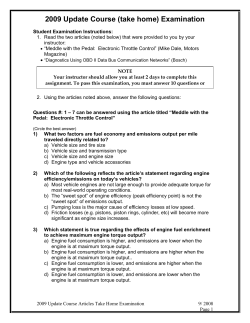 2009 Update Course (take home) Examination
