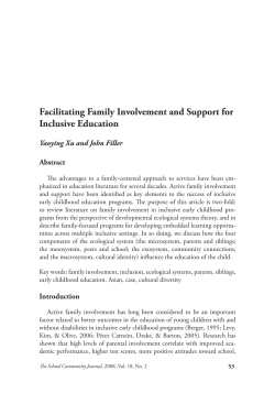 Facilitating Family Involvement and Support for Inclusive