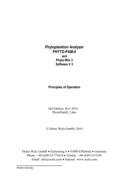 Phytoplankton Analyzer PHYTO-PAM-II - Walz