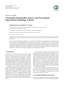 Carotenoids Functionality, Sources, and Processing by Supercritical