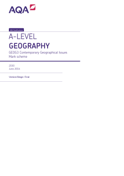 A-level Geography Mark scheme Unit 03 - Contemporary