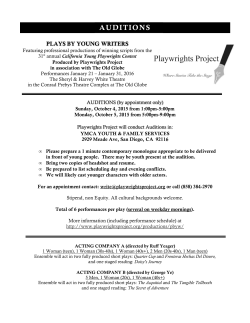 auditions - Playwrights Project