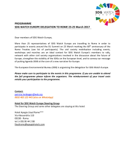 PROGRAMME SDG WATCH EUROPE DELEGATION TO ROME 23