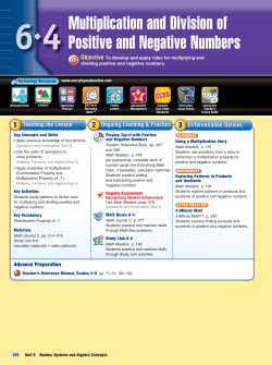 Multiplication and Division of Positive and Negative Numbers