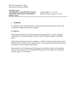 Advertising and Posting Policy and Procedures