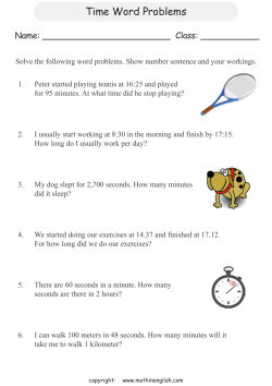 Time Word Problems