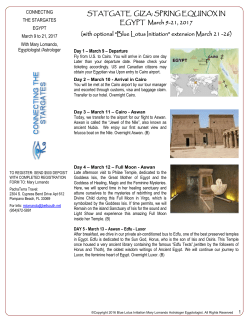 STATGATE GIZA: SPRING EQUINOX IN EGYPT March 9