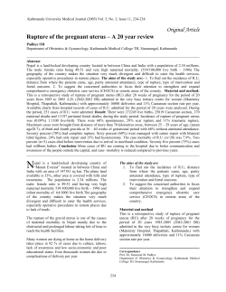 Rupture of the pregnant uterus A 20 year review Padhye SM