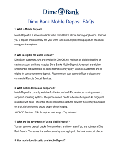 Dime Bank Mobile Deposit FAQs