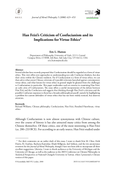 Han Feizi`s Criticism of Confucianism and its