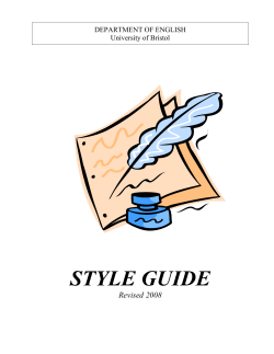 style guide - University of Bristol