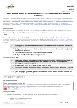Grade 06 Social Studies Unit 02 Exemplar Lesson 01