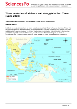 Three centuries of violence and struggle in East Timor