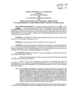 THIRD AMENDMENT TO AGREEMENT CITY OF JACKSONVILLE