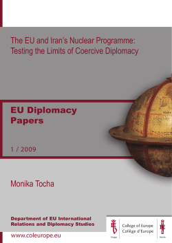 EU Diplomacy Papers The EU and Iran`s Nuclear Programme