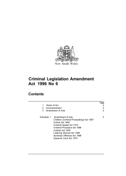 Criminal Legislation Amendment Act 1996 No 6