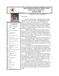 Agueda Iglesias Johnston Middle School Pirate Parent Newsletter