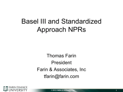 Basel III and Standardized Approach NPRs