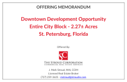 Downtown Development Opportunity Entire City Block