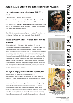 Autumn 2013 exhibitions at the Fitzwilliam Museum