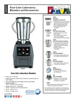 Four-Liter Laboratory Blenders and Accessories