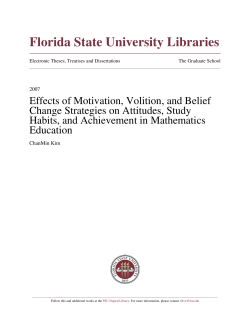 Effects of Motivation, Volition, and Belief Change