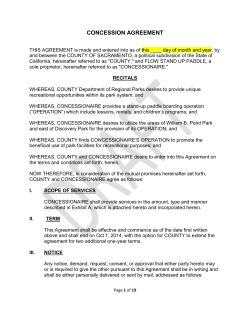 concession agreement - Regional Parks