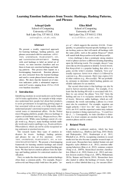 Learning Emotion Indicators from Tweets: Hashtags