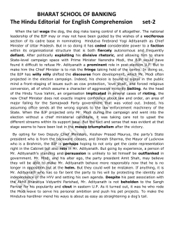 The Hidhu Editorial-2 - Bharat School Of Banking