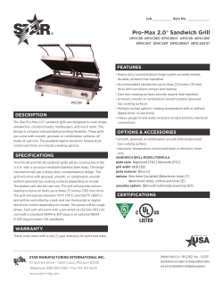PGC28 and PSC28 Sandwich Grill Spec Sheet