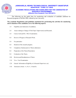 JAWAHARLAL NEHRU TECHNOLOGICAL UNIVERSITY