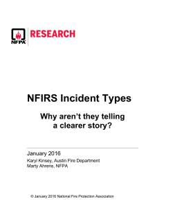 NFIRS Incident Types: Why Aren`t They Telling a Clearer Story?