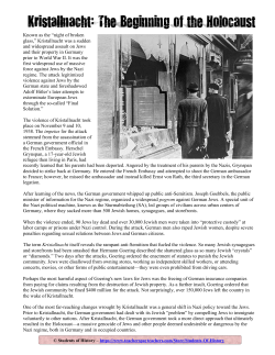 Kristallnacht: The Beginning of the Holocaust