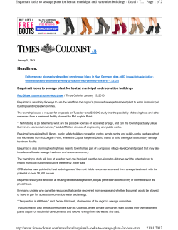 Esquimalt to use sewage resources