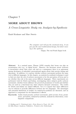 Chapter 7 MORE ABOUT BROWS A Cross