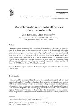 Monochromatic versus solar e$ciencies of organic solar cells