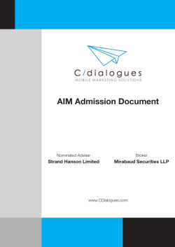 AIM Admission Document