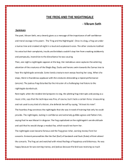 THE FROG AND THE NIGHTINGALE - Vikram Seth