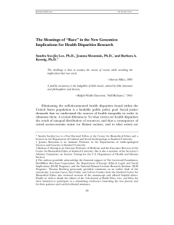 The Meanings of “Race” in the New Genomics
