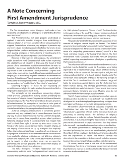 A Note Concerning First Amendment Jurisprudence