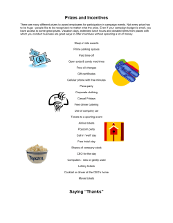 Prizes and Incentives Saying &ldquo;Thanks&rdquo;