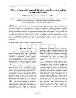 Effects of Natural Resources Utilization