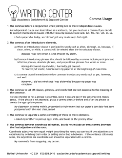 Comma Usage - Bethel University