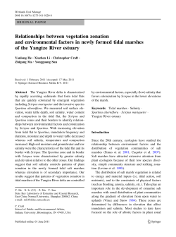 Relationships between vegetation zonation and environmental