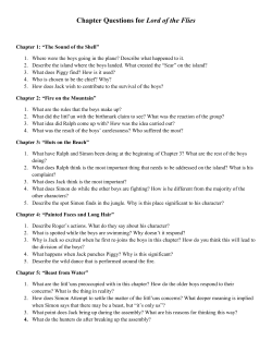Chapter Questions for Lord of the Flies