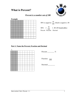 1.1What is Percent?