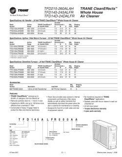 Trane Product Catalog Section IAQ/Controls and Accessories Models